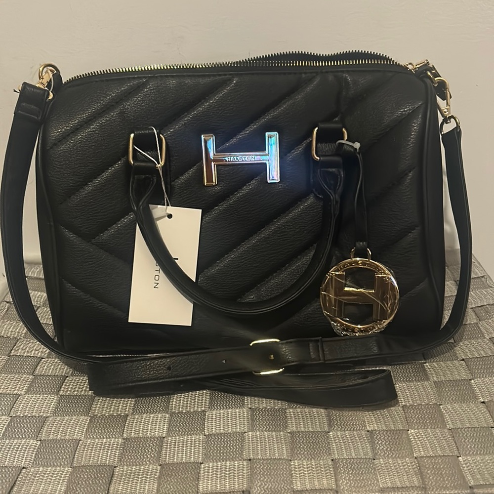 NWT Black Halston Tote